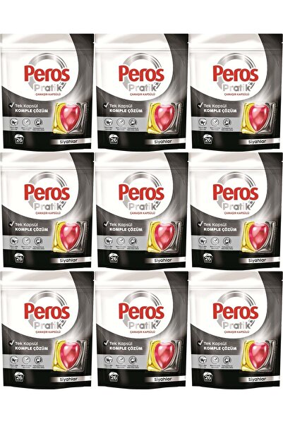 Peros Pratik Matik Çamaşır Deterjanı Kapsülü - Tableti 234 Adet Siyahlar (9PK...