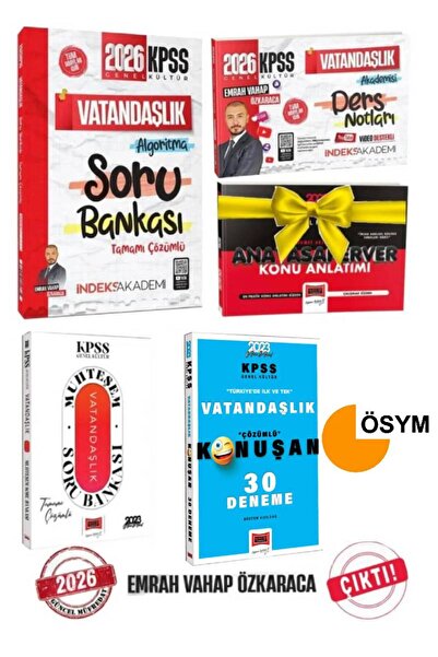 İndeks Akademi 2026 İndeks Akademi KPSS Emrah Vahap Özkaraca Vatandaşlık Soru...