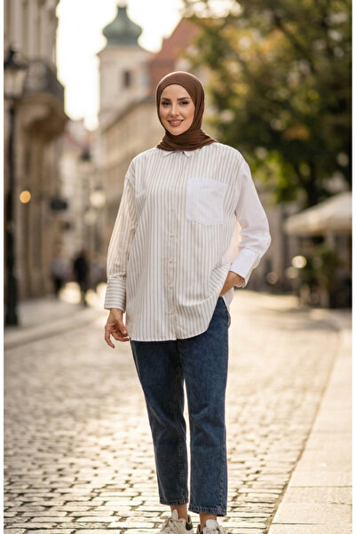 sefamerve قميص مخطط مزين بالمنك - 4815-03