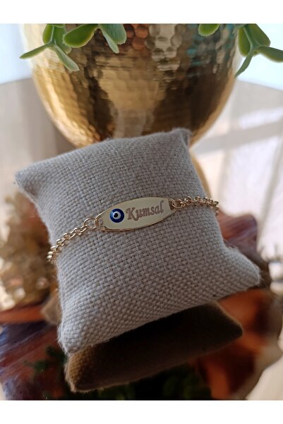 Sahi Aksesuar Gold Kaplama Nazar Boncuklu Isimli Kişiye Özel Künye - TYBEZYI1742