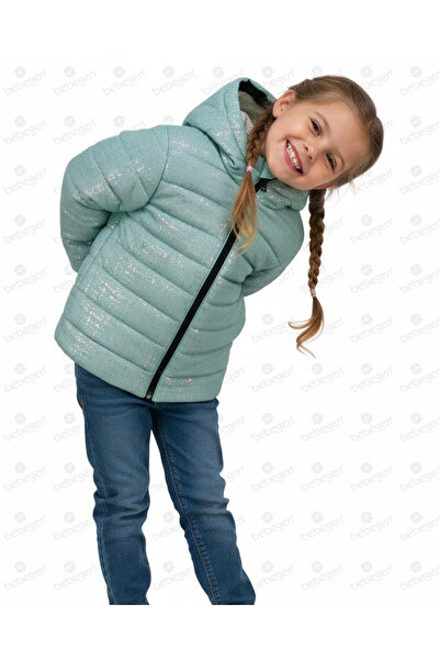 bebegen Дівчача зелена блискуча куртка з плюшевою підкладкою