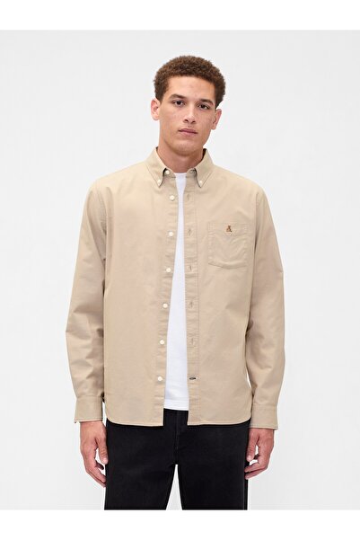 GAP Erkek Krem Oxford Gömlek Standart Kalıp