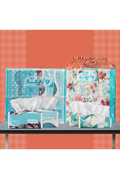 wyatt White Tissues - 10 Boxes - 500 Single Tissues, 3 Ply