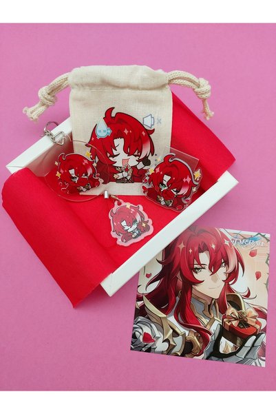 Genshin Impact Honkai Star Rail Argenti kese, anahtarlık, magnetli kitap ayracı, charm hediye seti