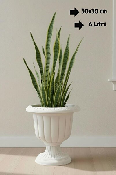 Bliss Dekoratif Ayaklı Nergiz Saksı Plastik Çiçek Bahçe Ve Salon Saksısı