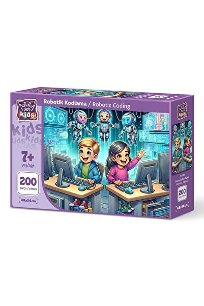 Art Puzzle Art Çocuk Robotik Kodlama 200 Parça Puzzle