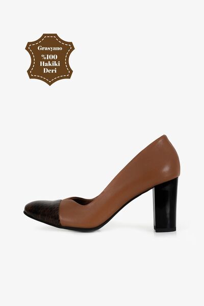 Grasyano Piele autentică, maro lapte, model de șarpe, confort din piele moale...