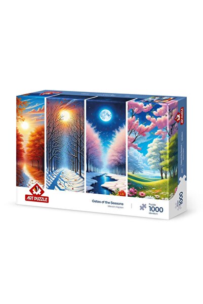 Art Puzzle 1000 قطعة من ألغاز أبواب الموسم مع رف