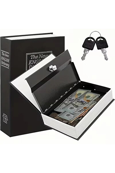 Yenimiyeni Kitap Görünümlü Gizli Kasa Metal Kilitli Güvenlik Kutusu Para Takı...