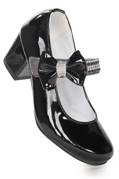 KARAMAZI Pantofi de seara cu toc de 4 cm pentru fete din piele lacuita Cameli