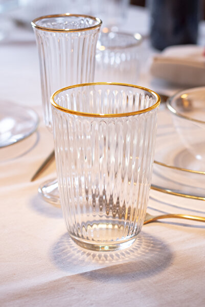 Rakle Splendid Gold Set of 4 Soft Drink Glasses 395 Cc