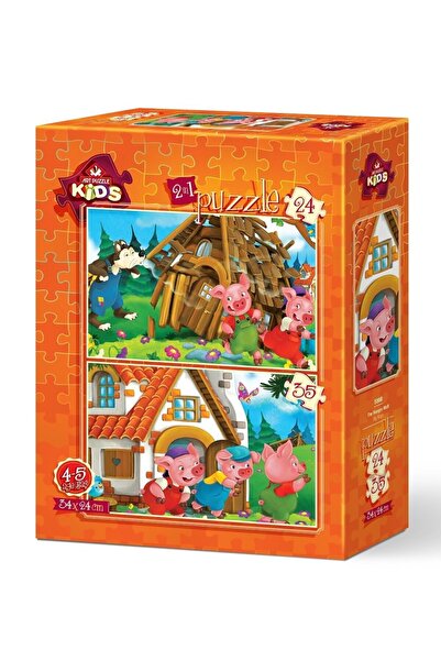 Art Puzzle لغز فني للأطفال Hungry Wolf 24+35 قطعة