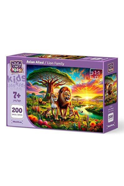 Art Puzzle Art Çocuk Aslan Ailesi 200 Parça Puzzle