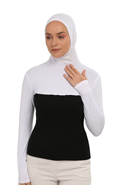 Altobeh Neck Collar Bonnet Long Sleeve White