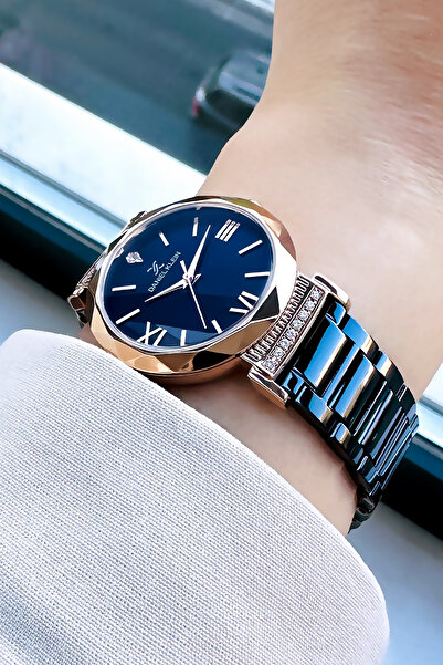 Daniel Klein انقطاع الزجاج مقاوم للماء حجر الراين ساعة يد نسائية أزرق داكن ال...