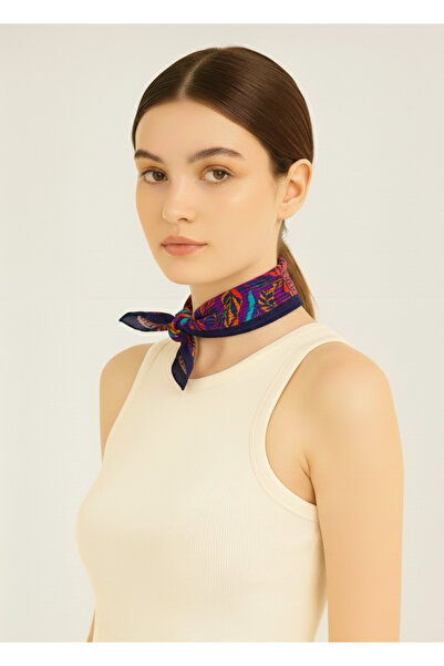 nehir eşarp Çiçek Desen Pliseli Fular Bandana