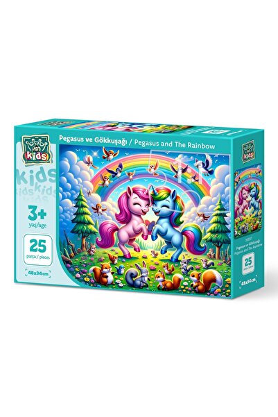 Art Puzzle Art Çocuk Pegasus Ve Gökkuşağı 25 Parça Puzzle