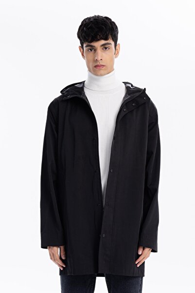 GMG FIRENZE Kapüşonlu Çıtçıt ve Fermuar Kapamalı Erkek Trench