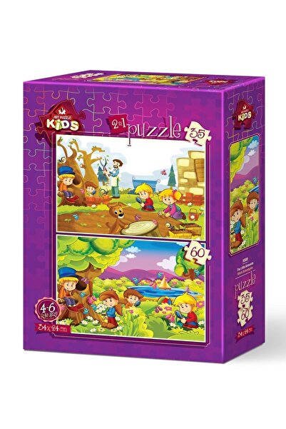 Art Puzzle Art Çocuk Puzzle Minik Botanikçiler 35+60 Parça Puzzle