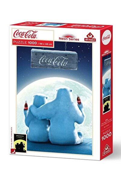 Art Puzzle لغز نيون من 1000 قطعة بتصميم الدببة القطبية من كوكا كولا