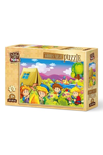 Art Puzzle Art Kids Meraklı Kampçılar 25 Parça Ahşap Puzzle