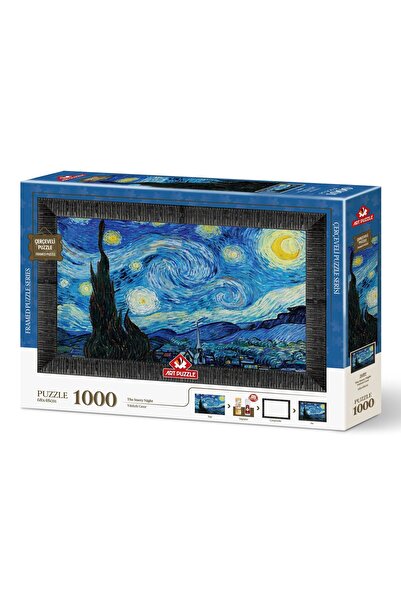 Art Puzzle Starry Night 1000 Piece Framed Puzzle
