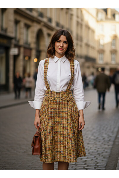 Sihirli Düğmeler Askılı Etek