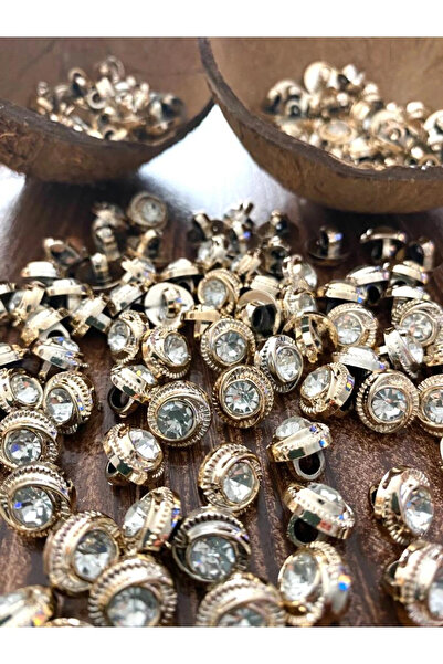 canan dizayn 11.5 MM GOLD STONE BUTTON (15 PIECES)