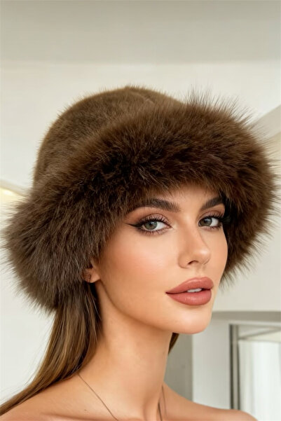 Pinty Design Suni Kürk Kadın Kalpak Şapka