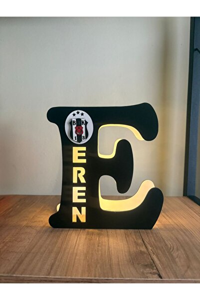 Runc Design Kişiye Özel Harfli Taraftar LED Masa Lambası – Galatasaray/Beşikt...