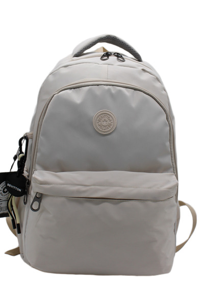 Bevitton Multi-Compartment Daily School Backpack Waterproof Fabric Unisex School Bag 2200 Beige
