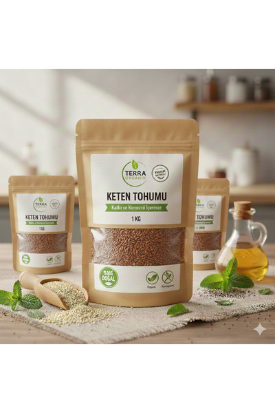 Terra Organik Keten Tohumu 1 kg Katkısız 1.kalite