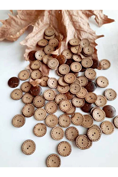 canan dizayn Ahşap Cocanat Düğme 20'li Paket 18 Mm
