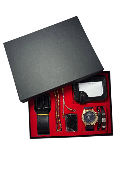 BİGÜMEX Erkek Kol Saati Kartlık Çakmak Kemer Tesbih ve Bileklik Seti