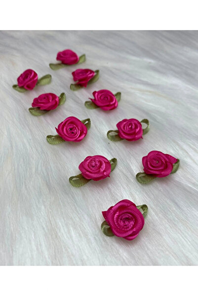 BİGÜMEX Mini trandafir decorativ din panglică din satin 6 bucăți