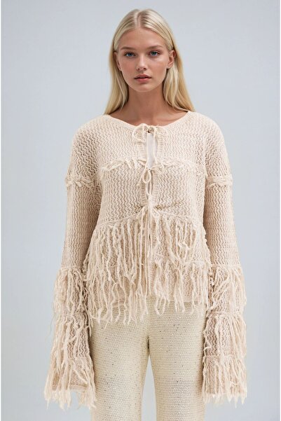 Lijuri Self-Tied Short Knit Cardigan 5194