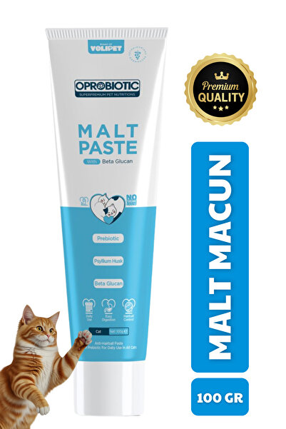 Oprobiotic Kediler İçin Süper Premium Malt Macun 100gr (TÜY YUMAĞI ÖNLEYİCİ)