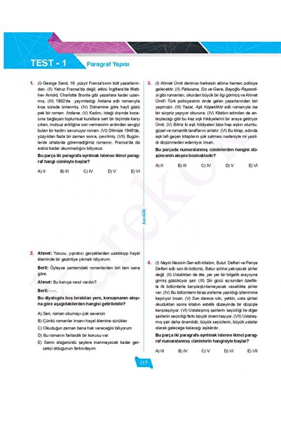 Karekök Yayınları Karekök TYT Paragraf Soru Bankası (Yeni Baskı)