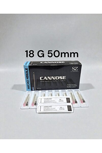 Cannose Dolgu Kanülü 18 G 50mm 50 Adet, Polikarbon Başlık, Yarı Flexible, ÜTS...