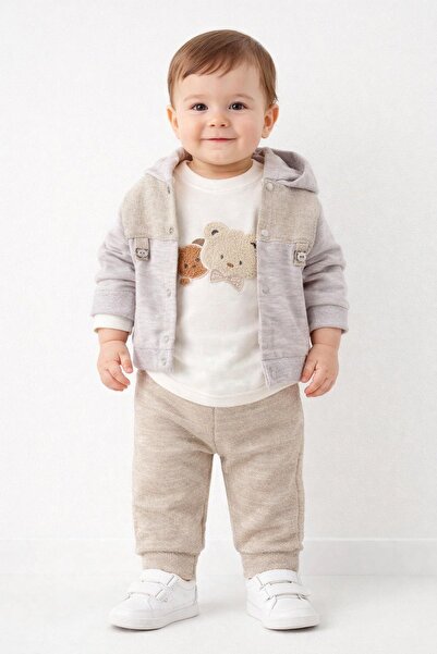 dinamik çocuk طقم مكون من موسمي قطع مع سترة للأطفال الأولاد مطرزة على شكل دمي...