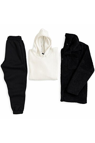 WENMİNG Jachetă de pluș pentru bărbați + 3 fire Ş cu căptușeală din fleece K ...