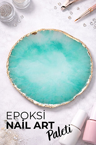 RNK BEAUTY Epoksi Reçine Manikür Paleti Yeşil | Oje Jel Karıştırma Paleti | K...