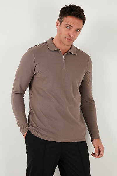 Buratti Pamuklu Slim Fit Yarım Fermuarlı Polo Yaka Sweat Erkek SWEAT 5903010