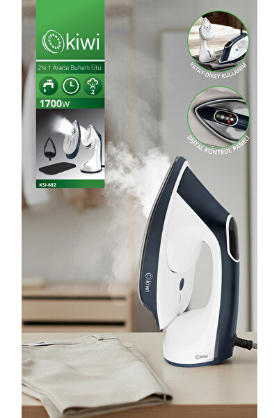 Kiwi KSI-682 Buharlı Dikey ve Yatay Ütü (2’si 1 Arada) 1700 W, Oto. Kapanma, ...