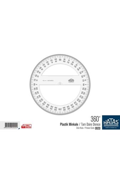HATAS 15cm Full Circle Plastic Minkale Protractor / 0920