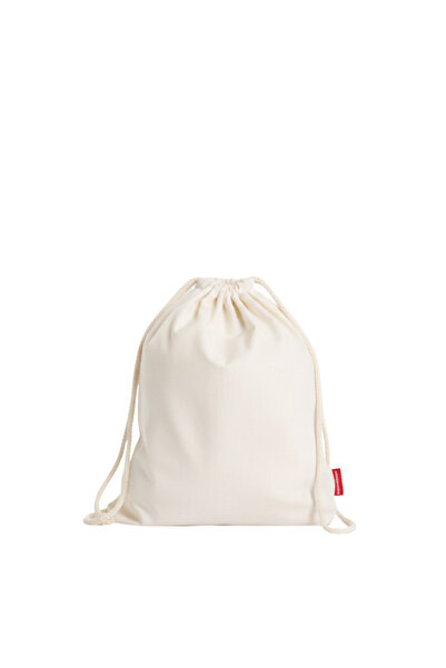 Baghashtag Baskısız Ham Bez Büzgülü Sırt Bez Çantası