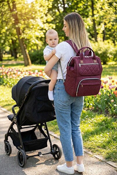 FOCUX Ni̇l-Anne Care Baby Bag Backpack Bordo