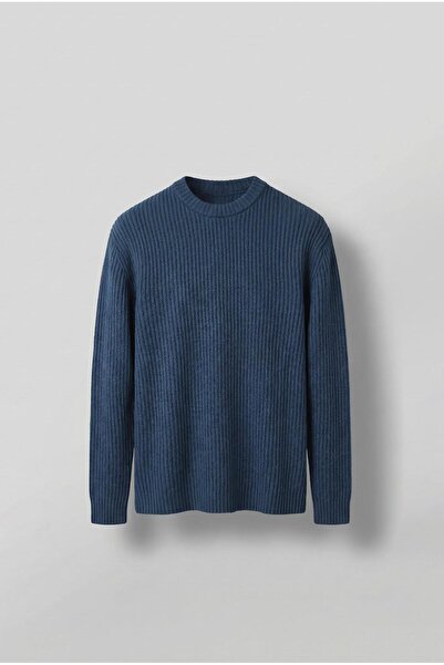 ablukaonline Мъжки пуловер с редовна кройка, тъмносин