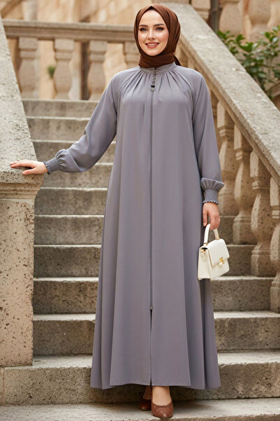 Neva Style Сірий халат з застібкою-блискавкою 45293GR