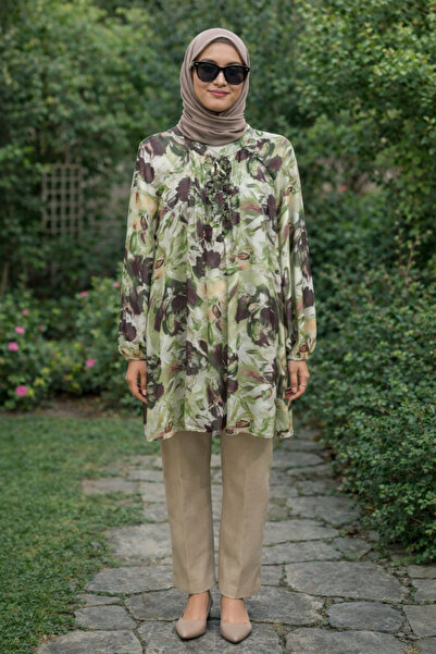 FUAT GÜRSEN Туніка з підкладкою та коміром з квітковим візерунком